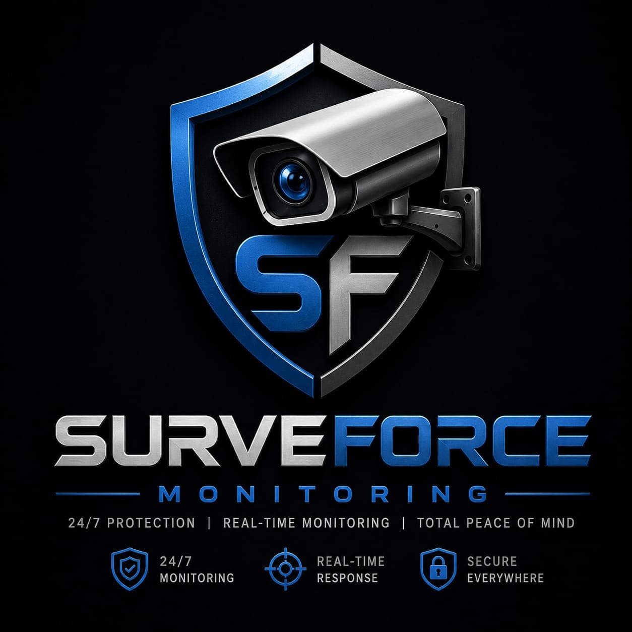 SurveForce Monitoring shield and camera logo
